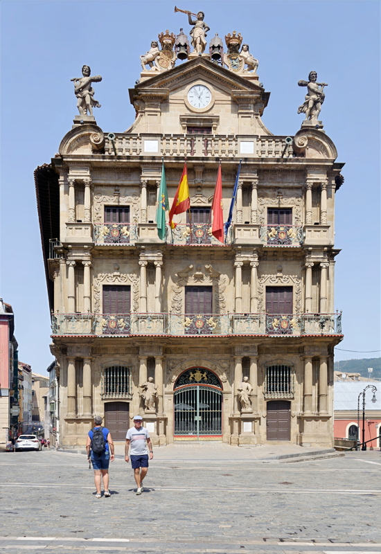 16 - The historic Pamplona City Hall (Ayuntamiento de Pamplona), located in the Plaza Consistorial in the heart of Pamplona, Spain